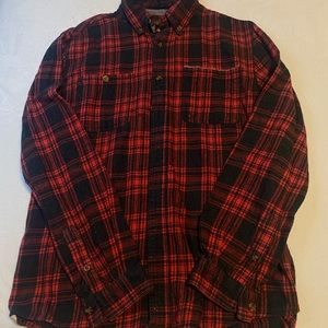 Vintage Red & Black Plaid Flannel